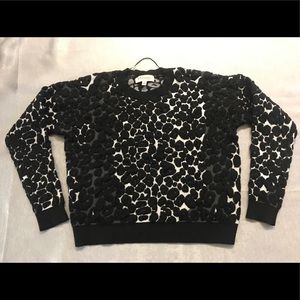 Philosophy Textured Black & White Leopard Sweater